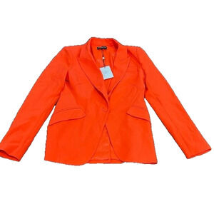 Generation Love Hudson‎ Crepe Blazer Jacket Padded Shoulder Pockets Papaya S NEW